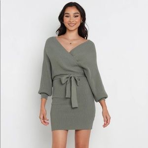Petal and Pup Olive Sage Green Chadley Sweater Dress